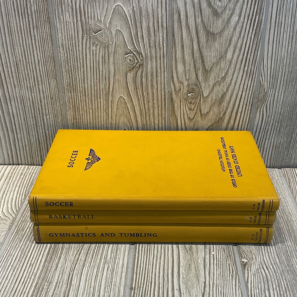 Vintage US Navy Aviation Training Books Soccer Basketball Gymnastics Set of 3